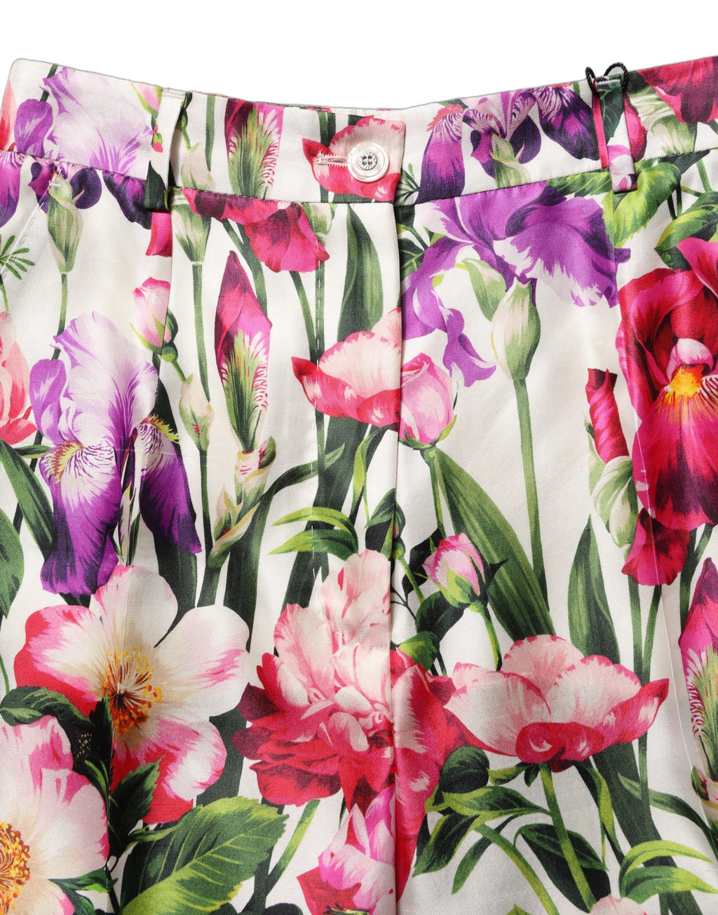 Pantalon tapered Dolce & Gabbana à imprimé floral multicolore, style élégant et tendance pour femme.