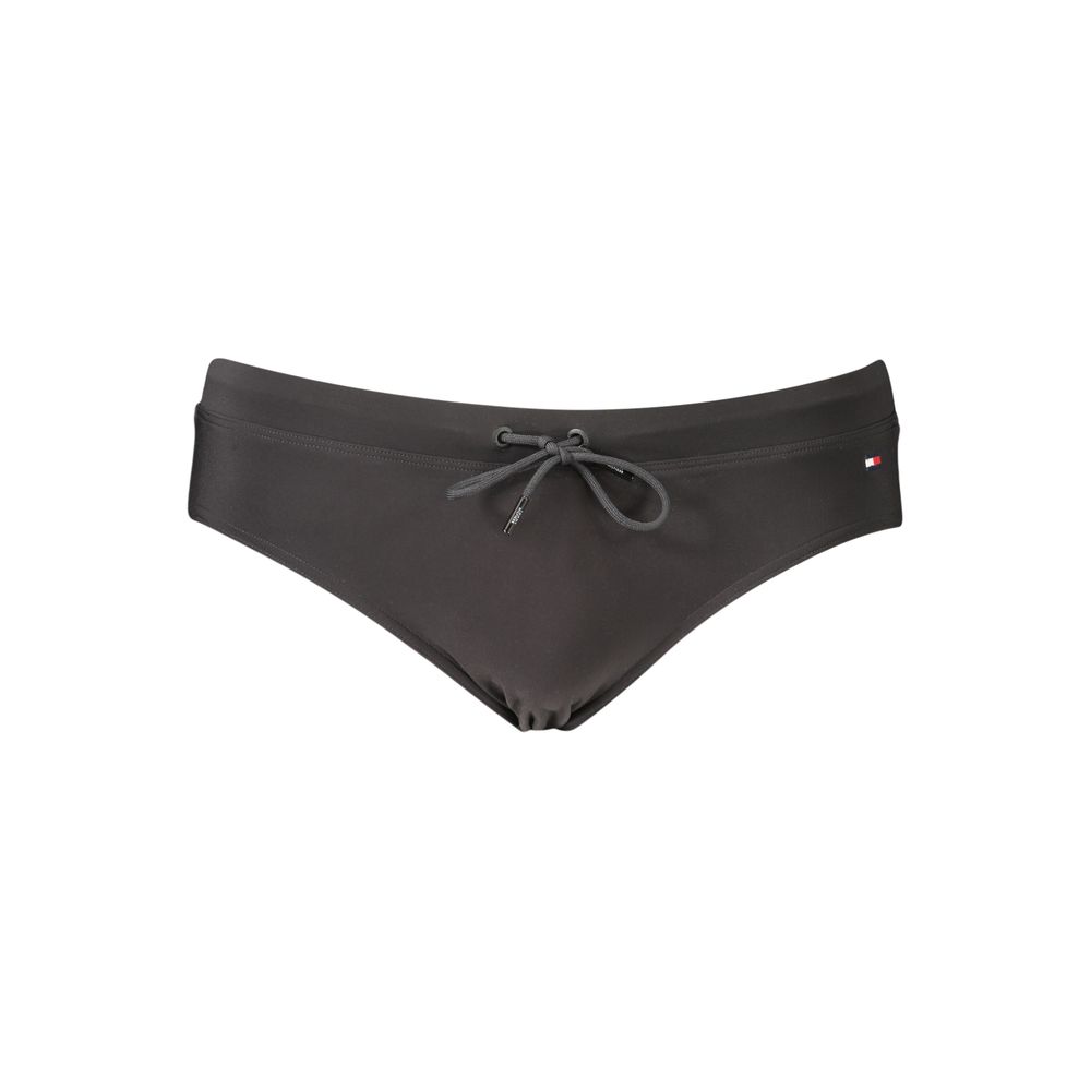 Caleçons pour hommes Tommy Hilfiger en polyester noir, avec design classique et logo visible à la ceinture.