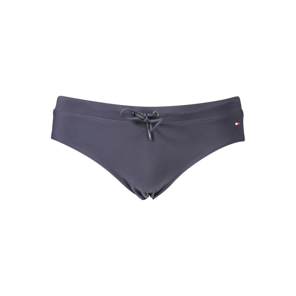 Shorts de bain pour homme Tommy Hilfiger en polyester bleu, avec logo et coupe confortable.