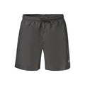 Shorts de bain pour hommes en polyester noir de Calvin Klein, avec logo visible.