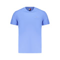 T-shirt homme Tommy Hilfiger en coton bleu clair, coupe classique, avec logo discret sur la poitrine.