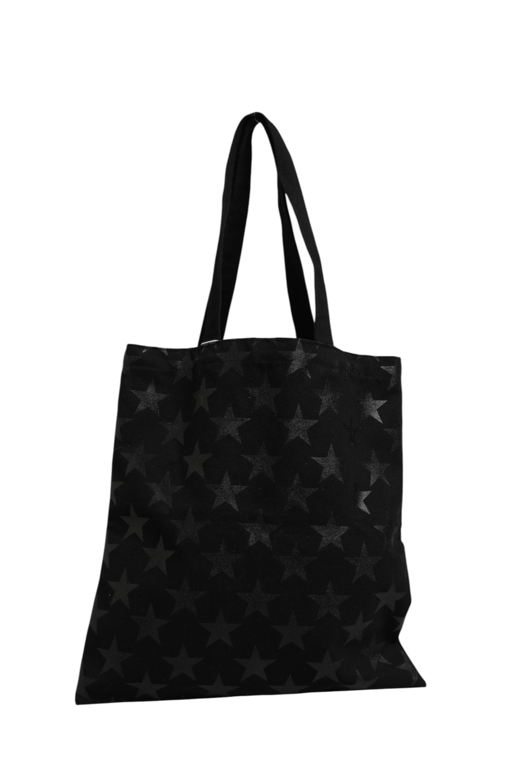 Sac à main Saint Laurent Rive Droite noir avec imprimé d’étoiles, grand sac tote en toile pour femmes.