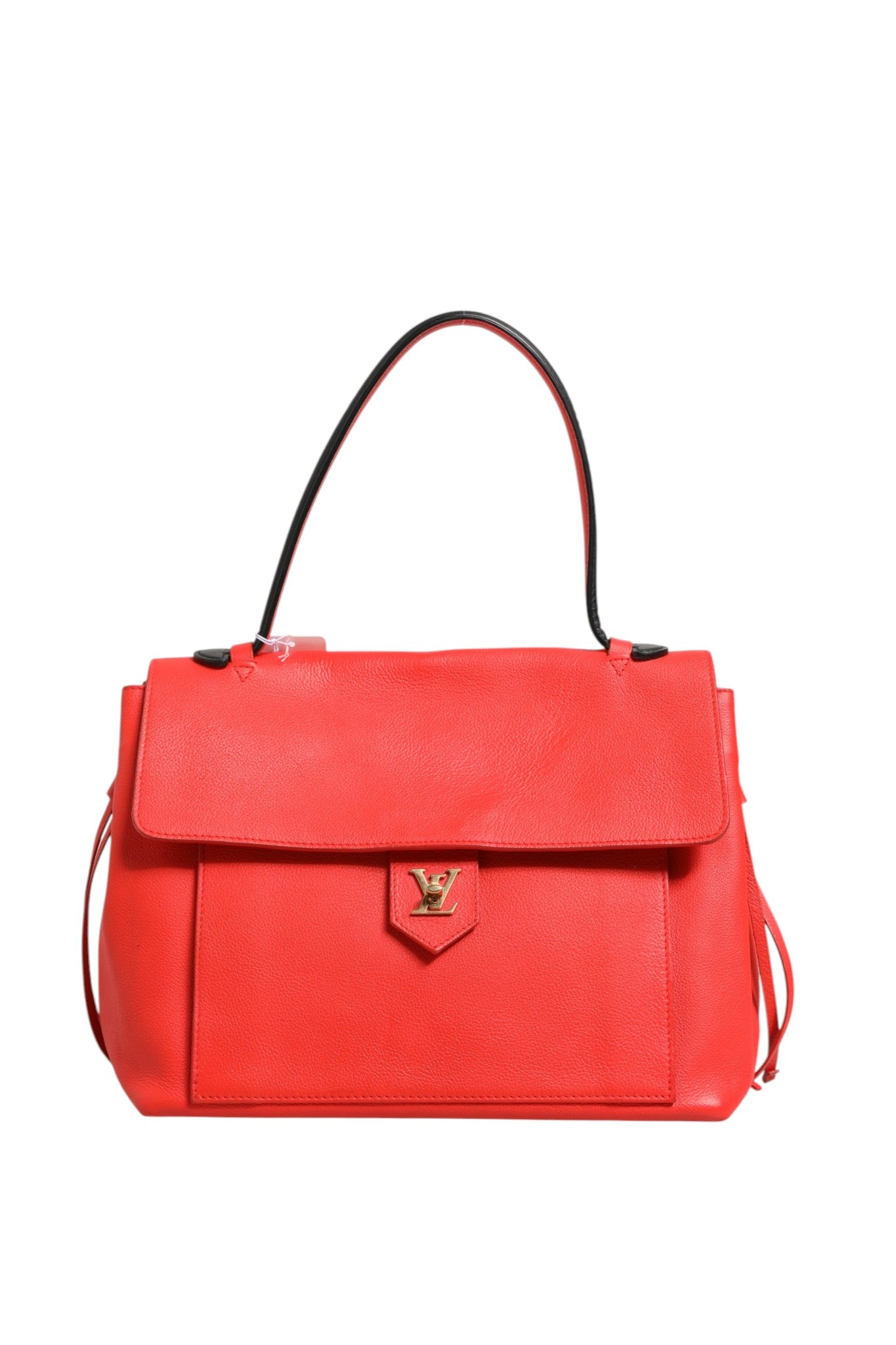 Sac tote Lockme de Louis Vuitton en cuir avec logo LV en métal, élégant et spacieux, vue de face.