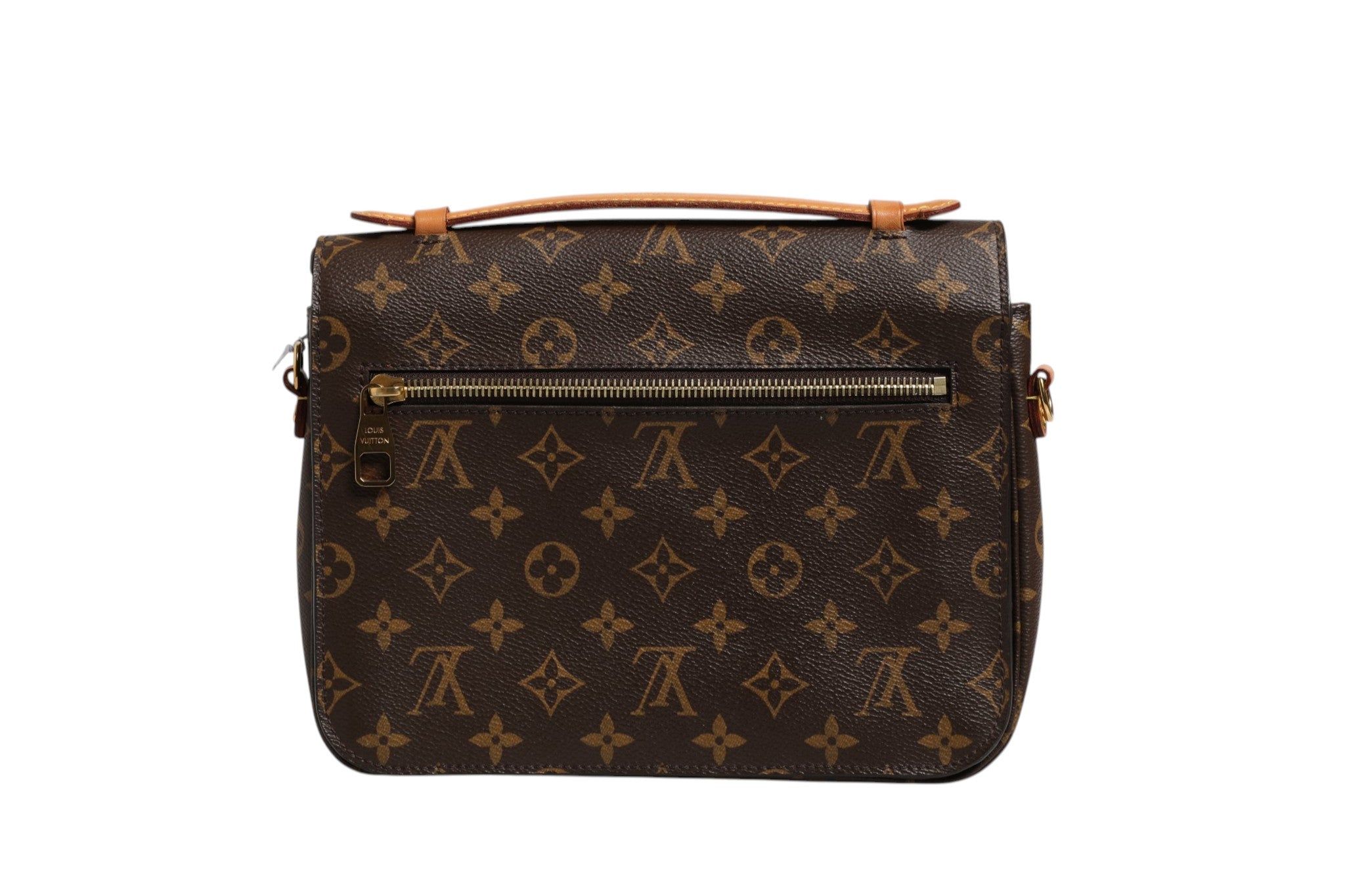 Pochette Métis Monogram de Louis Vuitton avec bandoulière en cuir et motif monogramme classique, vue de face.