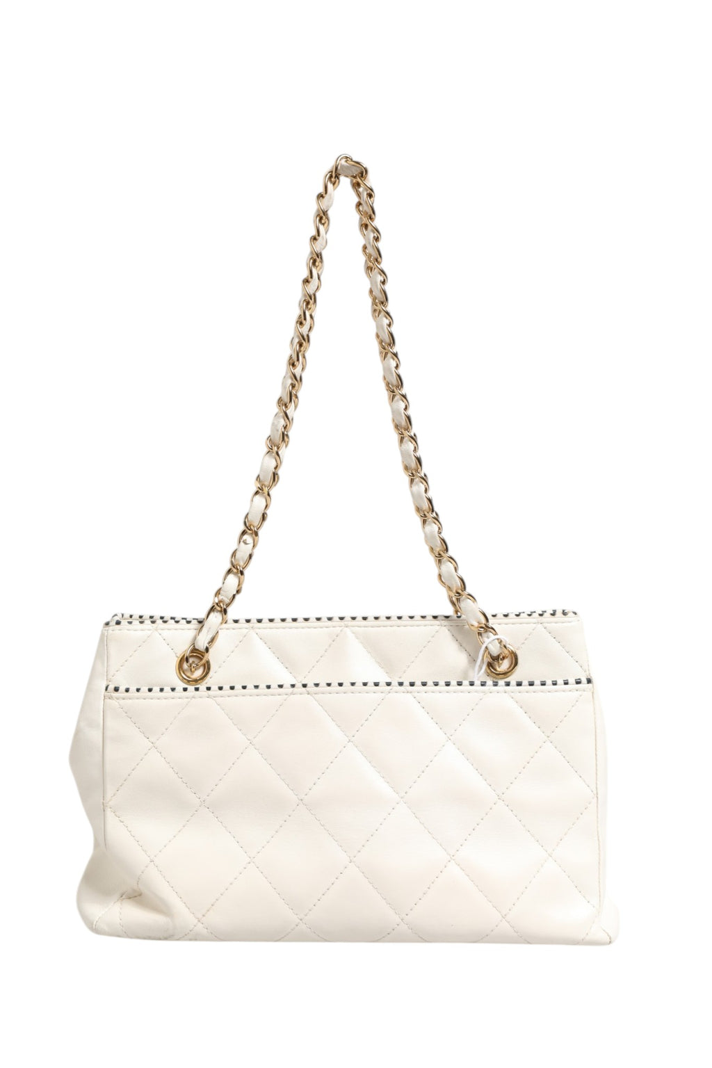 Chanel Glänzendes Kalbsleder Gesteppte Mini 22 Weiß 1792563
