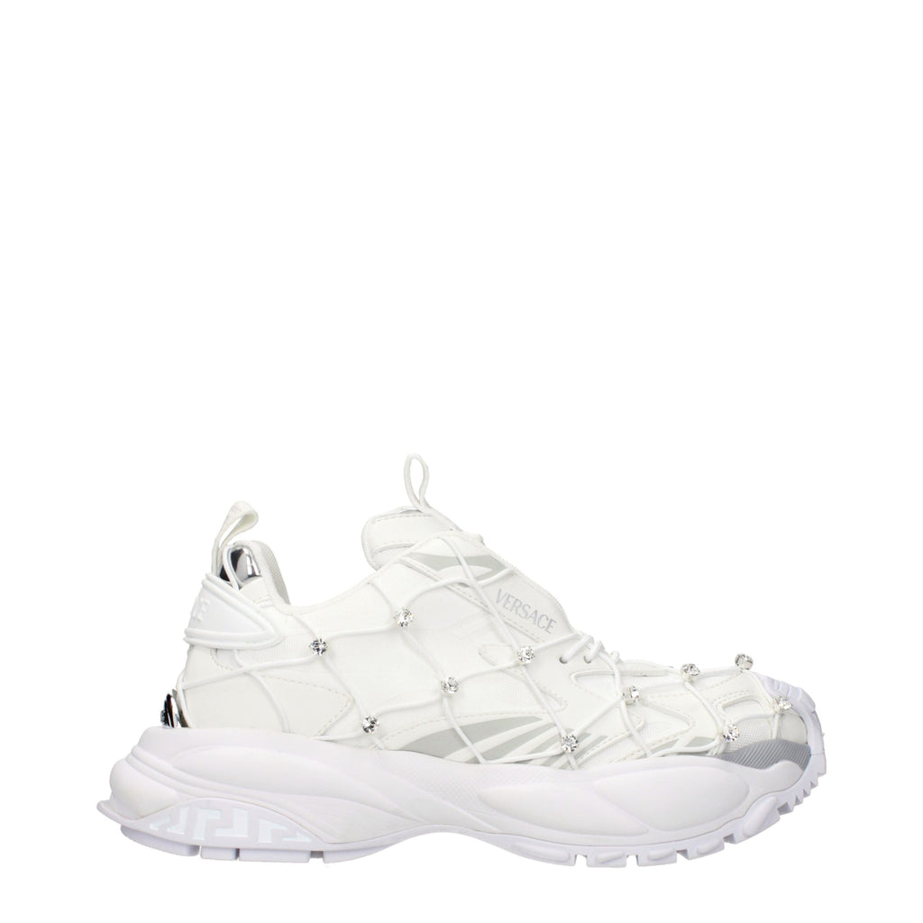 Versace White Fabric Sneakers