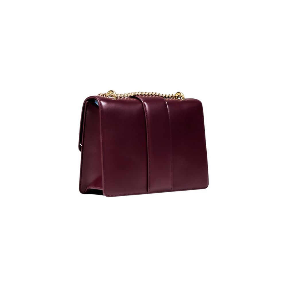 Sac à main en polyester bordeaux de la marque Armani Exchange, avec poignées et design élégant visible dans l'image.