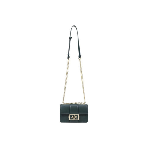 Sac à main en polyester vert Armani Exchange, sac à main élégant avec détails modernes, visible en détail sur l'image.