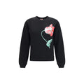 Sweatshirt en coton noir de la marque Kenzo, coupe décontractée avec logo discret sur la poitrine, vue de face.