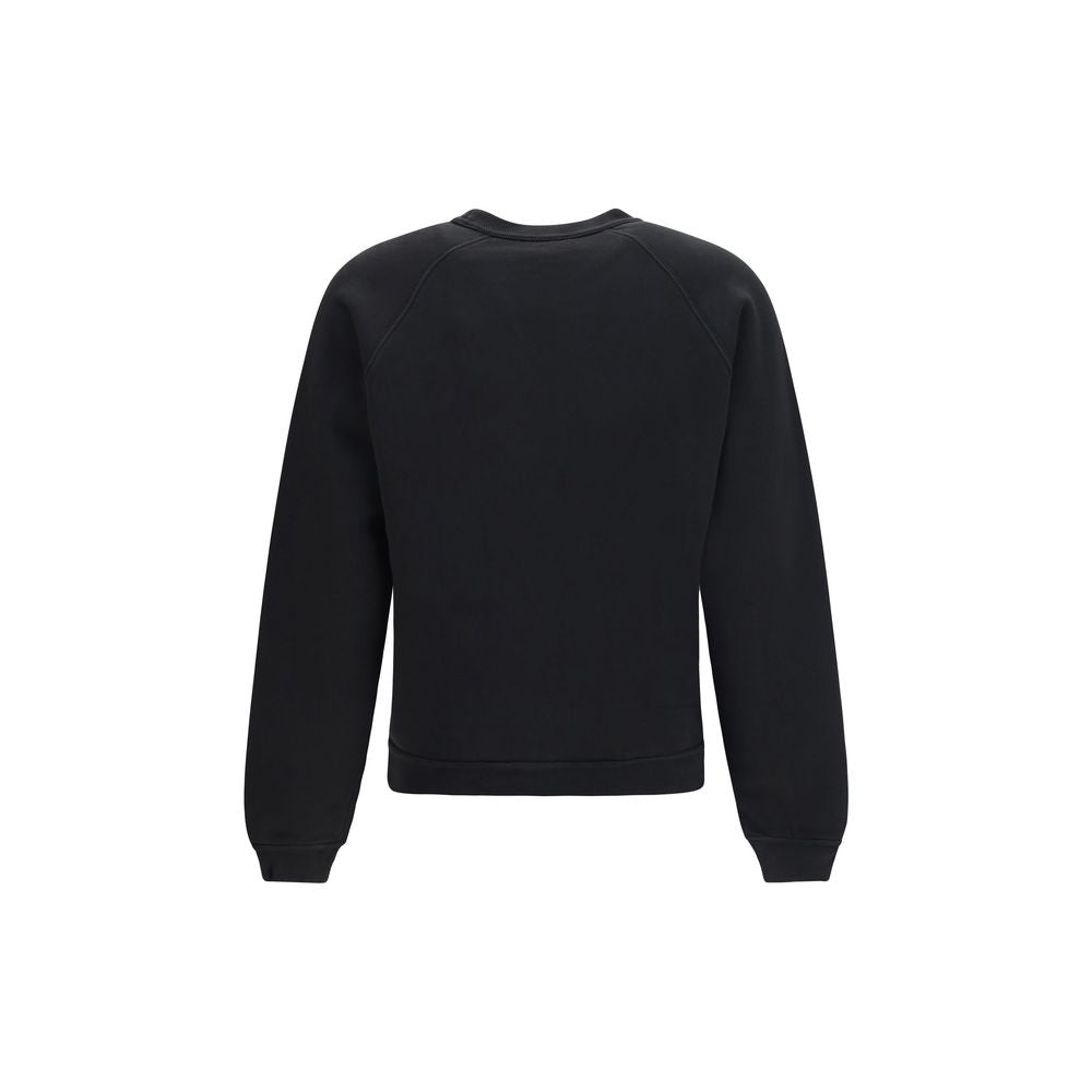 Sweat-shirt noir en coton de la marque Kenzo, avec logo visible sur la poitrine, porté par un mannequin.
