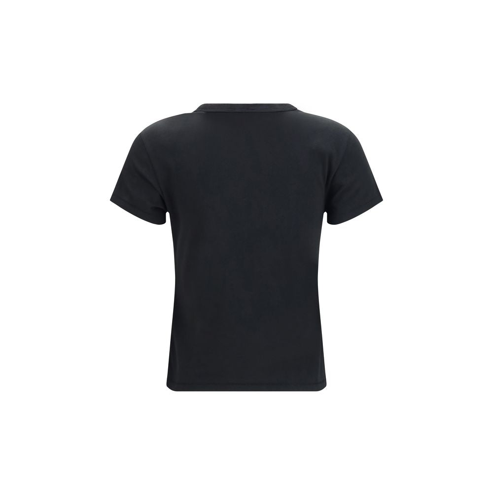 T-shirt noir en coton de la marque Kenzo avec logo distinctif, porté sur un mannequin.