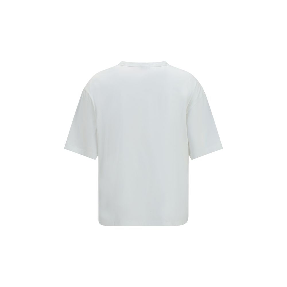 T-shirt blanc en coton de la marque Kenzo, coupe classique avec logo discret sur la poitrine, porté sur un mannequin.
