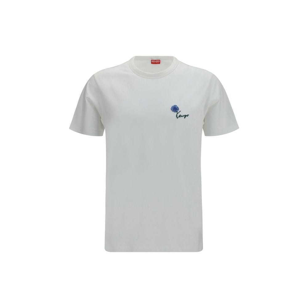 T-shirt blanc en coton de la marque Kenzo, coupe classique avec logo discret sur la poitrine.