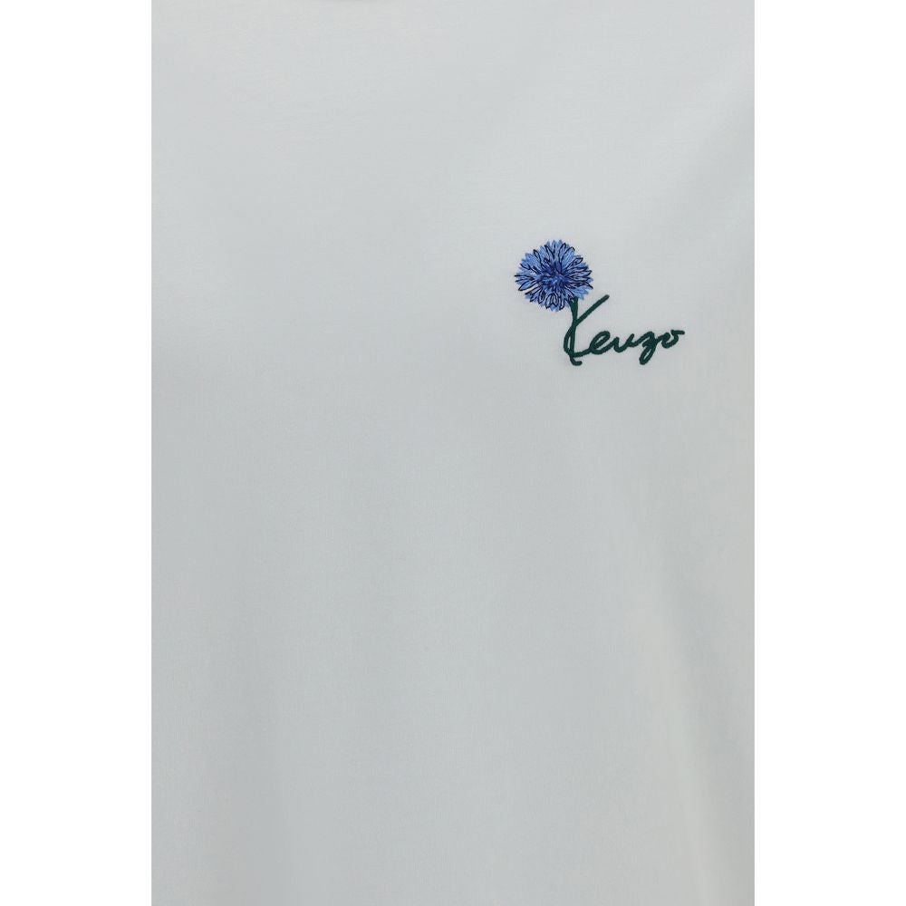 T-shirt blanc en coton de la marque Kenzo, coupe classique avec logo discret visible sur le devant.