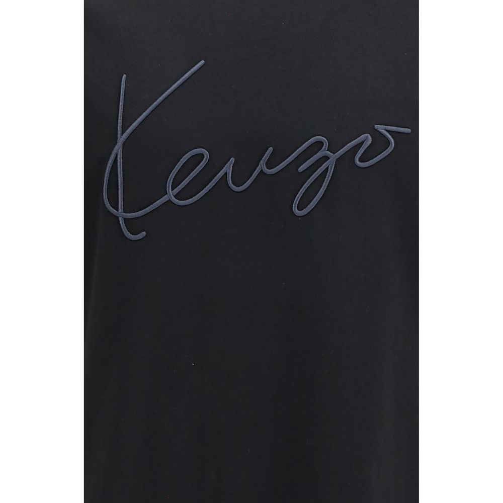 T-shirt noir en coton de la marque Kenzo, coupe classique avec logo discret sur la poitrine.