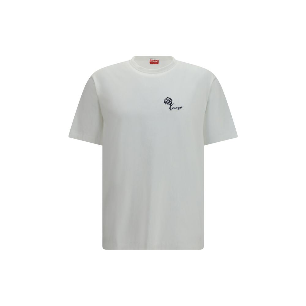 T-shirt blanc en coton de la marque Kenzo, coupe classique avec logo discret sur la poitrine.