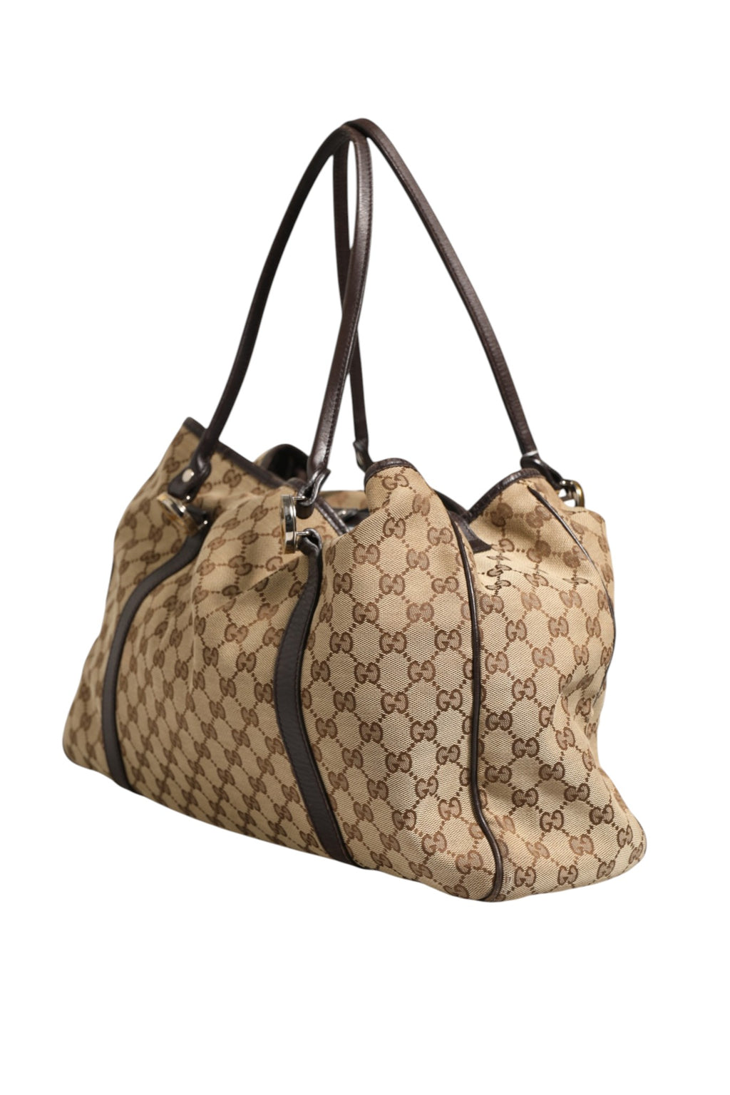 Gucci Beige- und Schwarz-Canvas Twins Medium Tragetasche