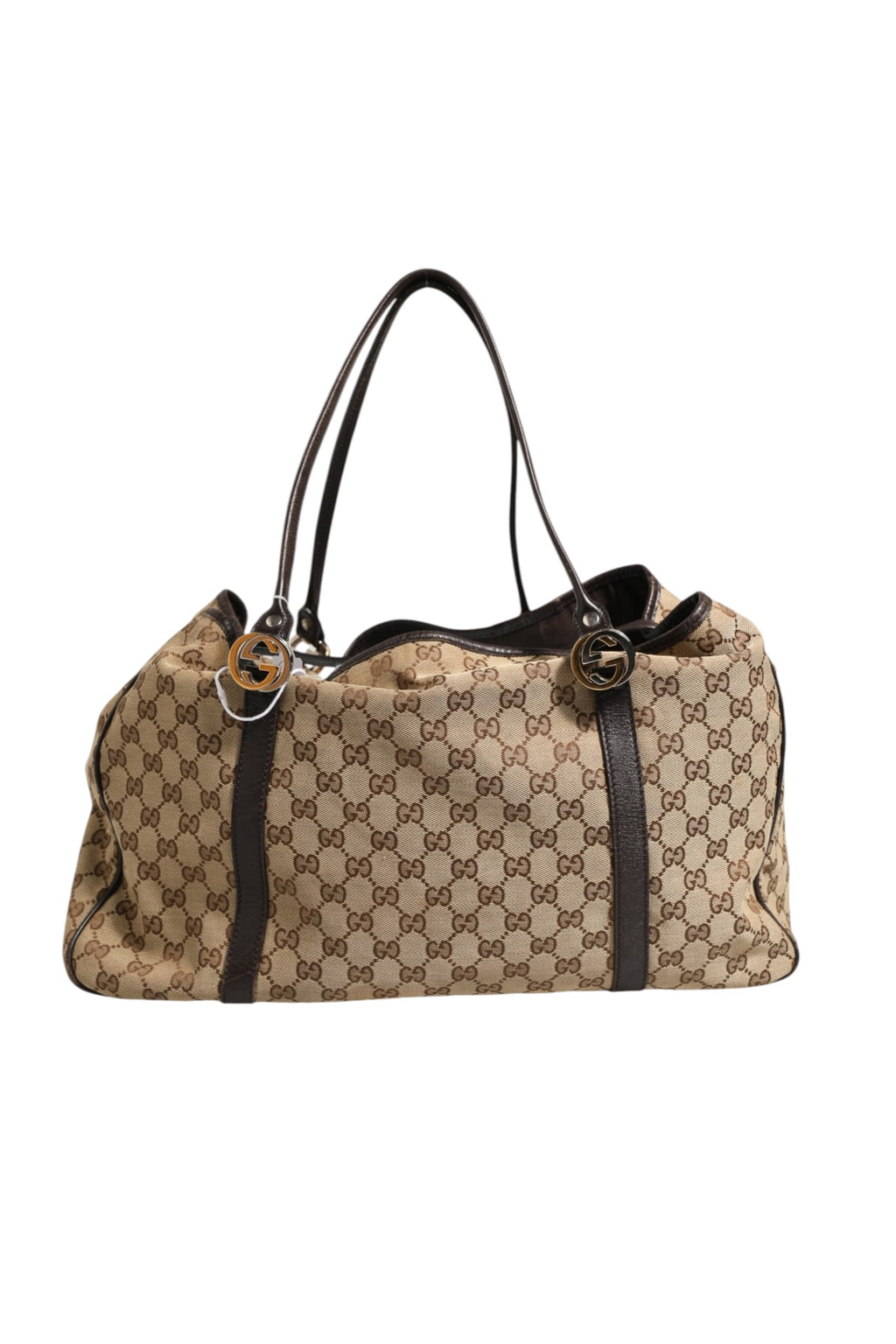 Gucci Beige- und Schwarz-Canvas Twins Medium Tragetasche