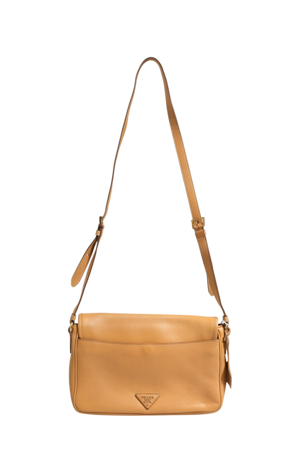 Prada Sidonie Schultertasche aus beigem genarbtem Leder