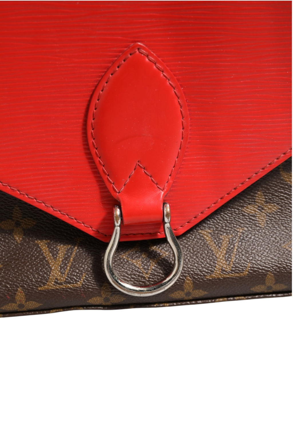Sac à épaule Louis Vuitton Saint Michel Monogram Epi Coquelicot, sac à main élégant avec motif emblématique et finition en cuir épais.