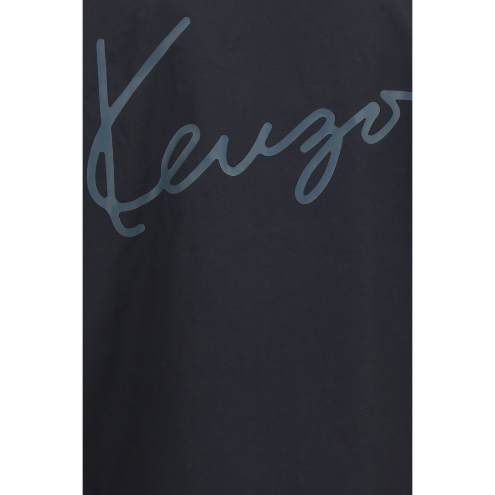 Veste en coton noire de Kenzo, style décontracté avec logo visible, manches longues et coupe élégante.
