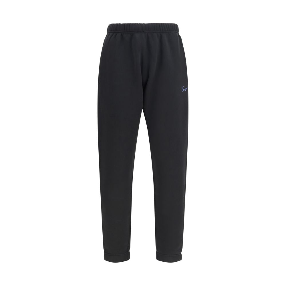 Pantalon de jogging noir Kenzo en coton pour homme, style décontracté et confortable pour l'entraînement ou la détente.