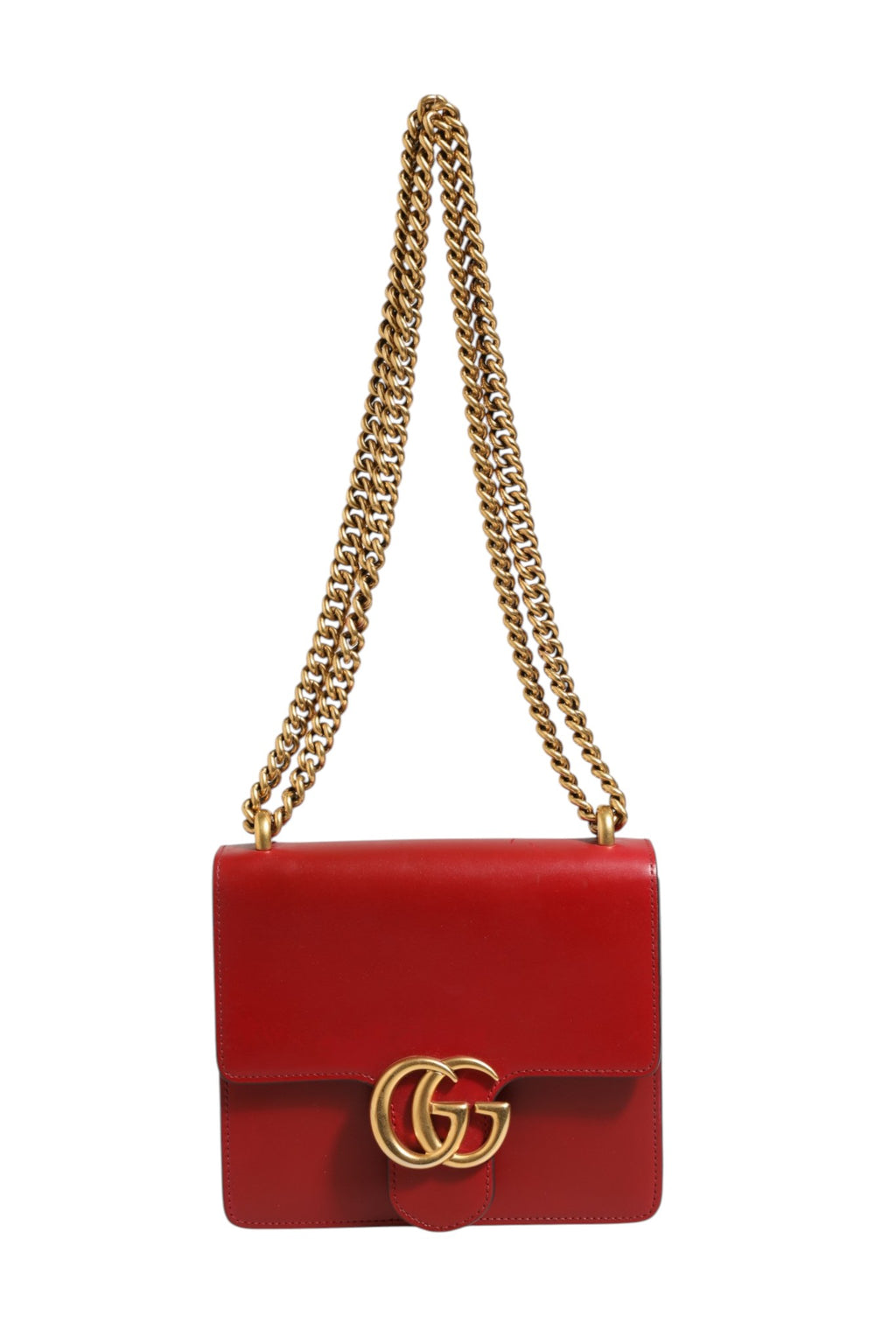 Sac à bandoulière Gucci Marmont petit en cuir rouge Rosso Ancora, élégant et tendance.