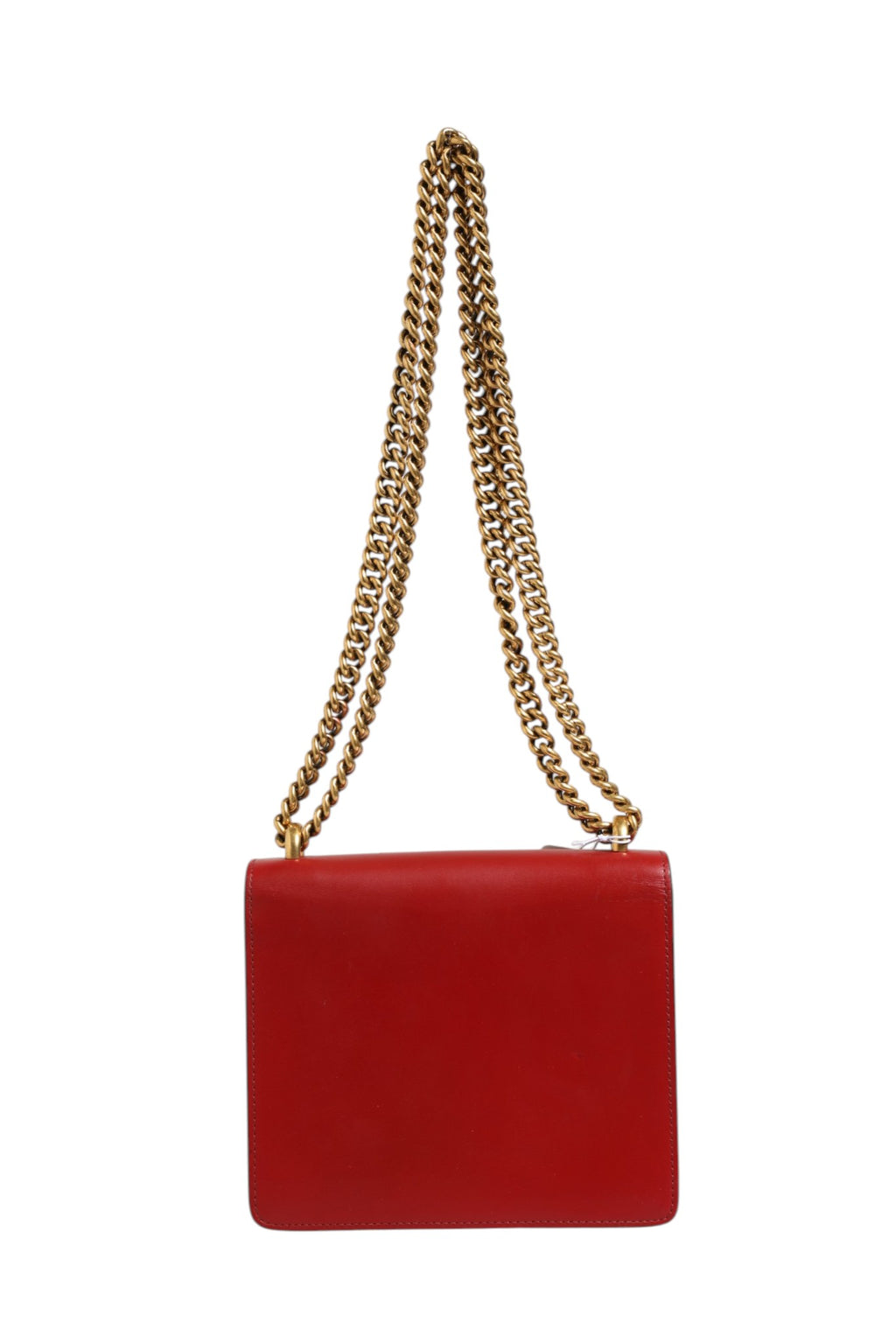Sac à bandoulière Gucci Marmont en cuir rouge Rosso Ancora, petit modèle avec logo emblématique et finition élégante.