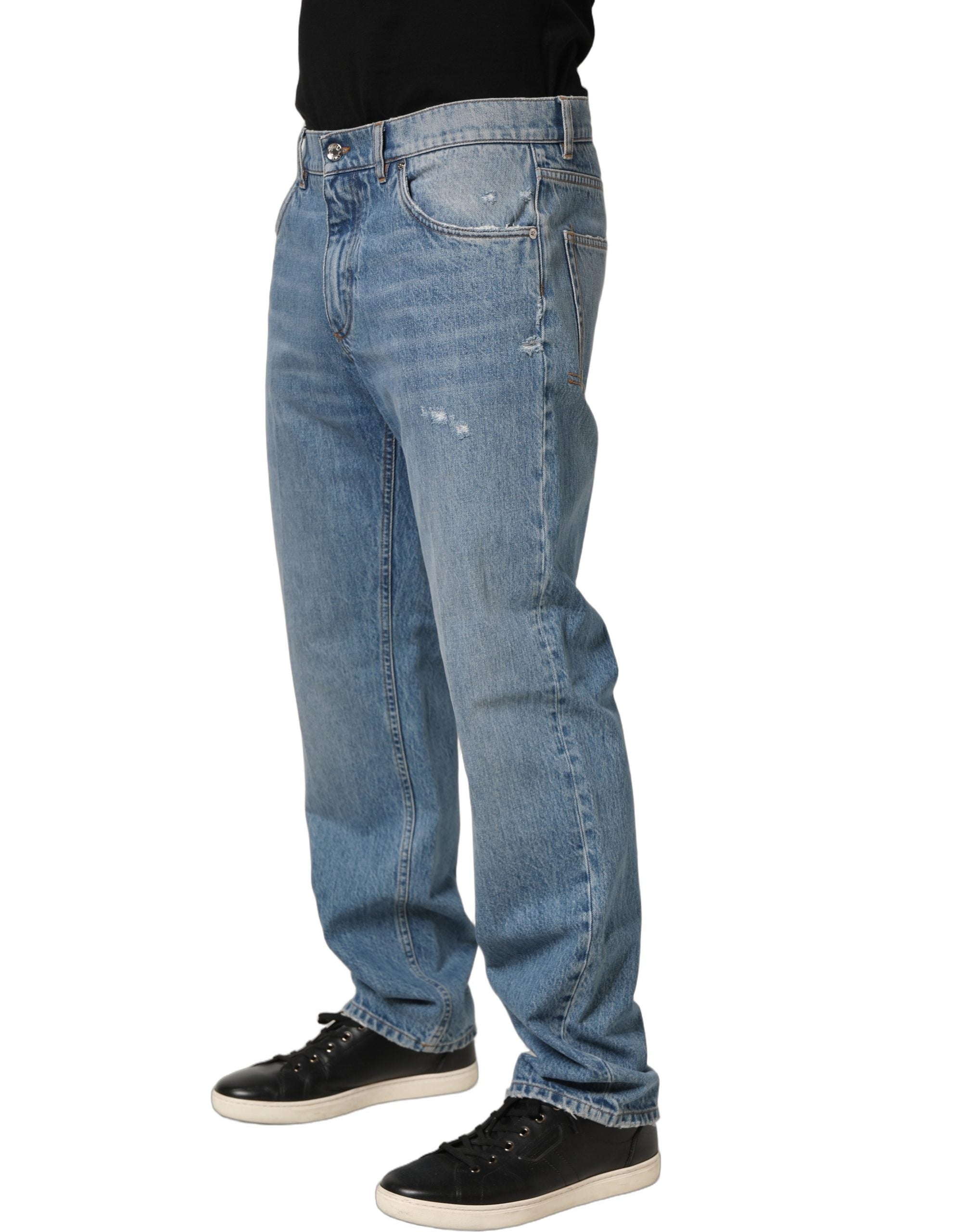 Dolce & Gabbana Light Blue Washed MidWaist Classic Denim Jeans