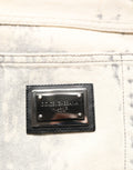 Jeans homme Dolce & Gabbana beige en coton tie-dye droit, style décontracté et tendance, avec finition en denim.
