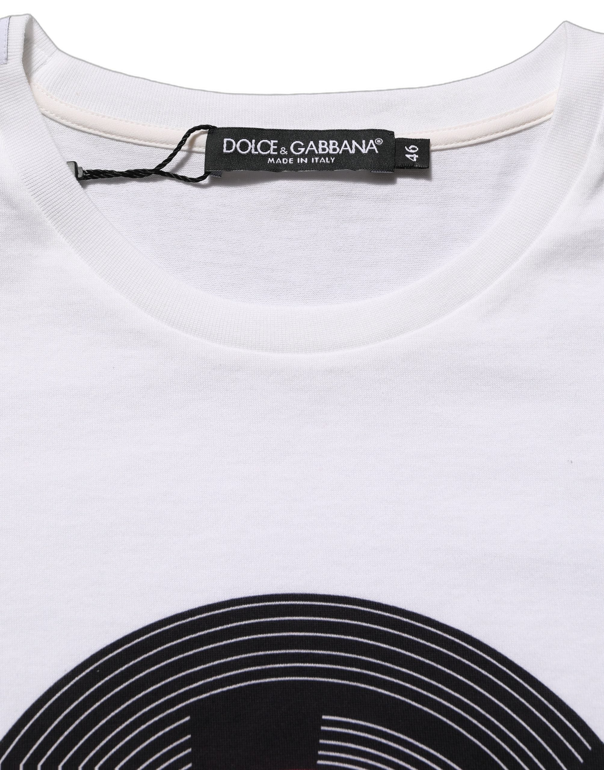 T-shirt blanc Dolce & Gabbana D&G WE LOVE JAPAN avec imprimé coton, vue de face.