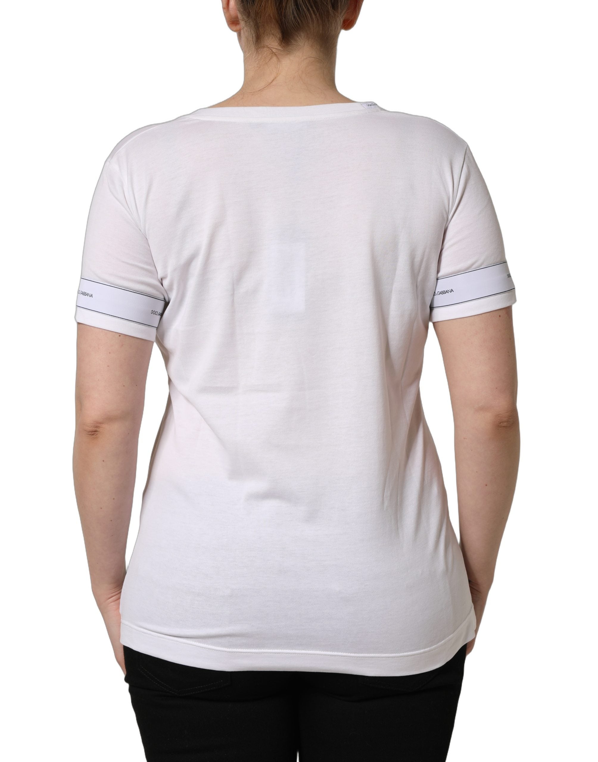 T-shirt blanc Dolce & Gabbana avec imprimé "We Love Japan" en coton, mode décontractée et graphique.