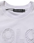 T-shirt sans manches blanc Dolce & Gabbana avec logo rond sur le devant, col rond, style décontracté et élégant.