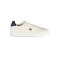Chaussure sneaker blanche en polyuréthane pour homme de la marque Tommy Hilfiger, vue de côté.