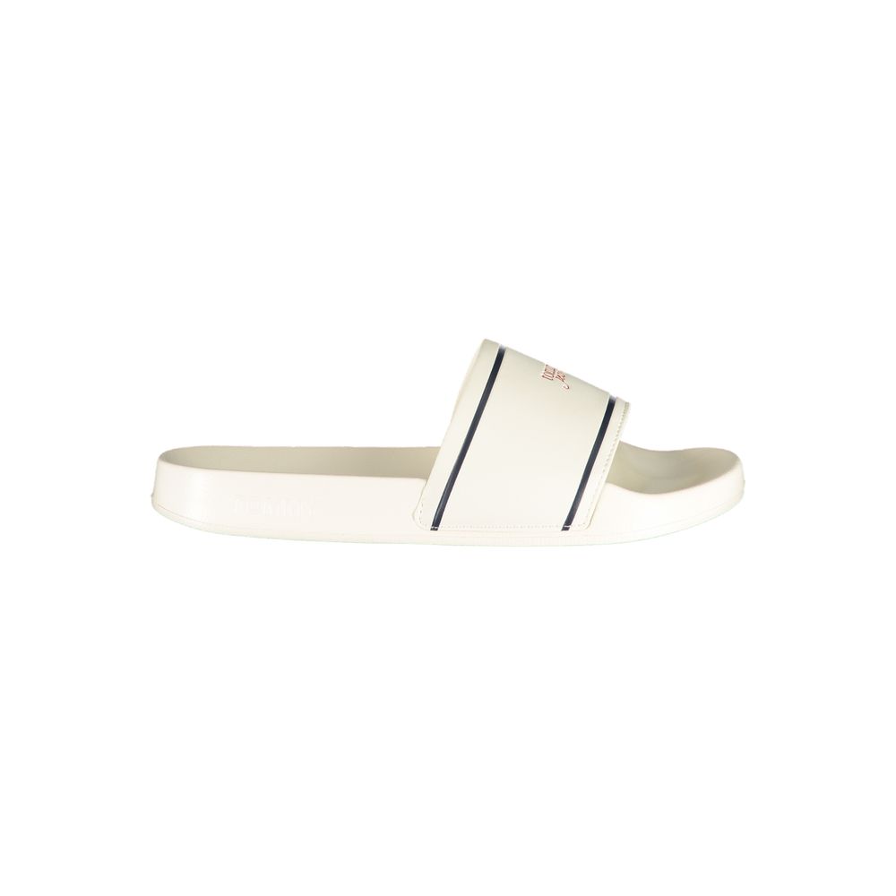 Chaussures femme Tommy Hilfiger en polyuréthane blanc, slippers confortables et élégants pour femmes.