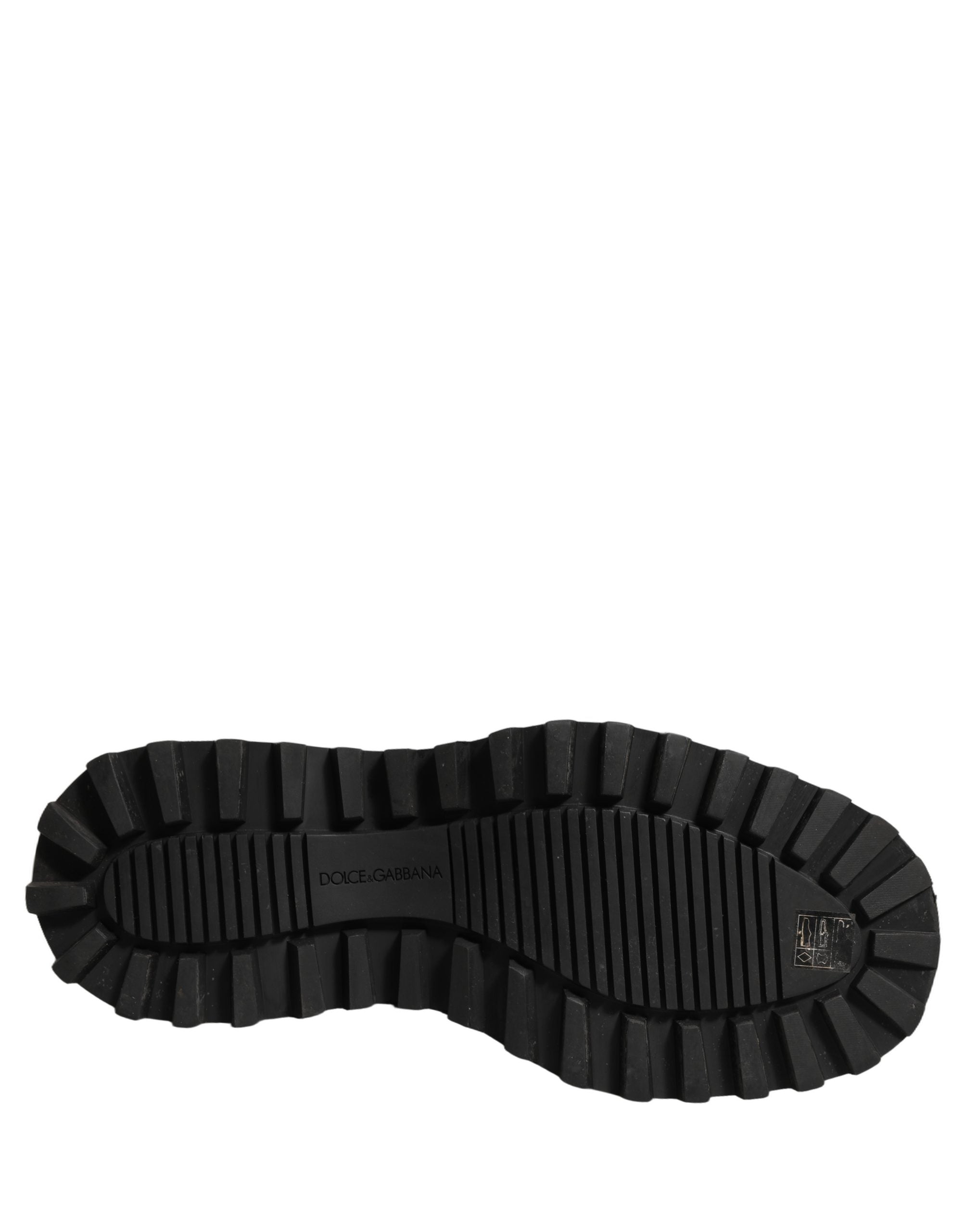 Chaussures Chelsea en cuir noir Dolce & Gabbana, chaussures slip-on élégantes pour homme, avec finition lisse et semelle en caoutchouc.
