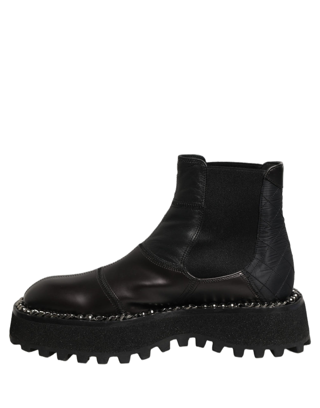 Chaussures Chelsea en cuir noir de Dolce & Gabbana, slip-on élégantes et classiques pour homme.