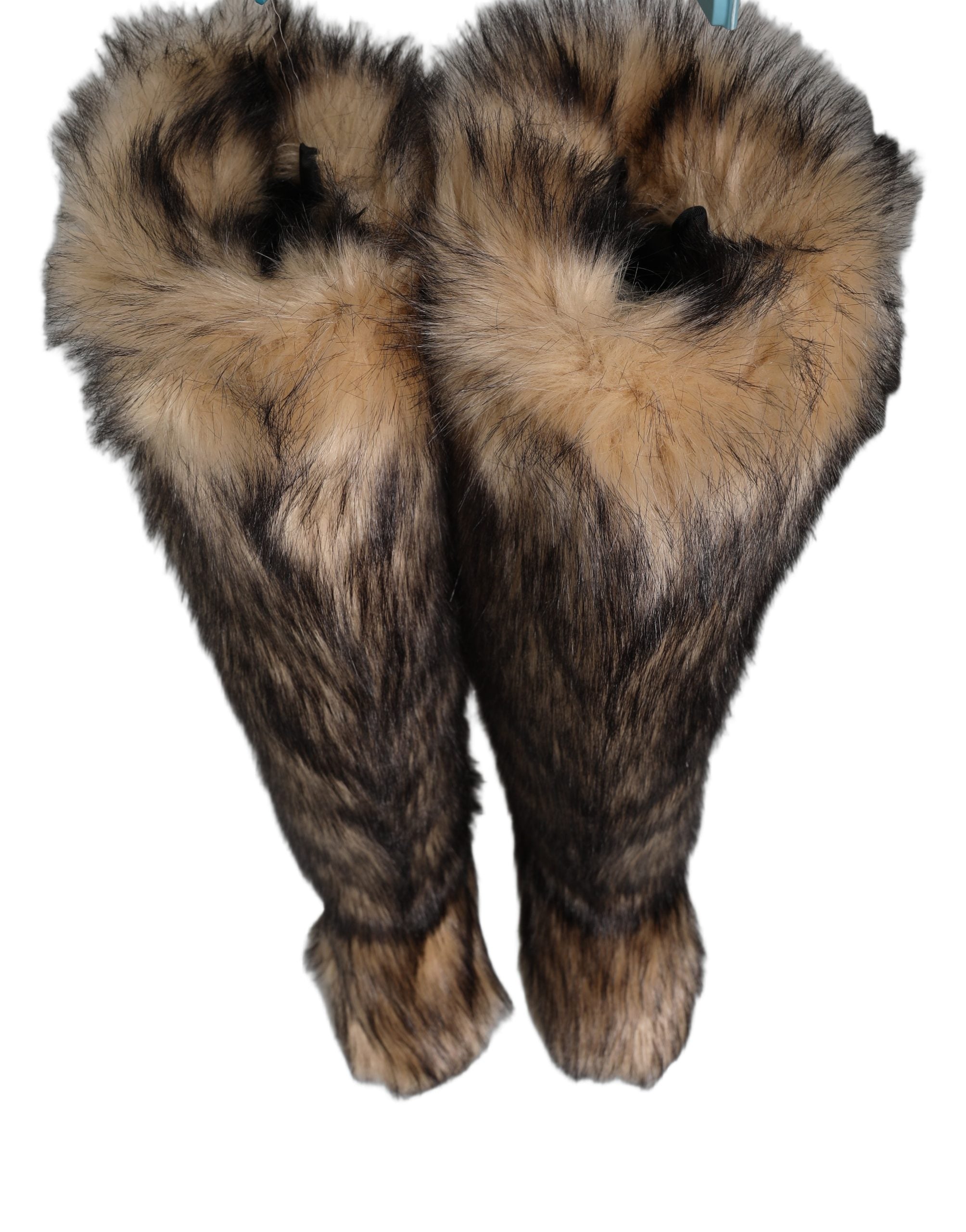 Bottes hautes en fourrure synthétique marron pour l'hiver, de la marque Dolce & Gabbana, avec design élégant et confort maximal.