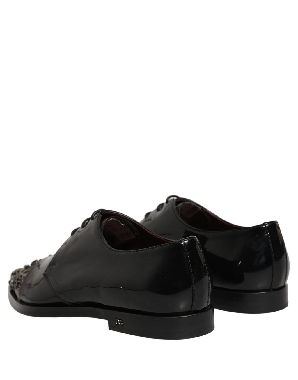 Chaussures derby habillées pour homme Dolce & Gabbana noires ornées de détails brillants et embellissements élégants.