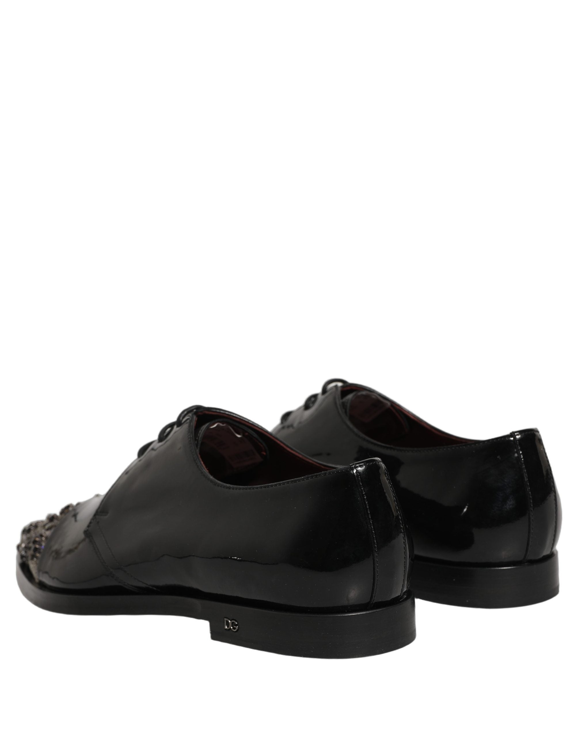 Chaussures derby habillées pour homme Dolce & Gabbana noires ornées de détails brillants et embellissements élégants.