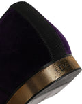 Chaussures derby en daim violet Dolce & Gabbana avec embellissements, élégantes et sophistiquées pour homme.
