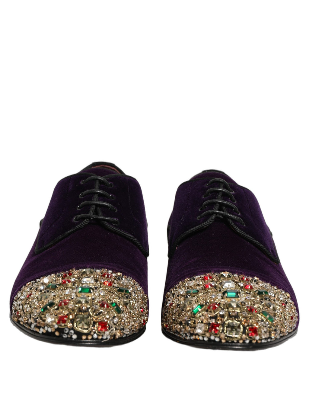 Chaussures derby en daim violet Dolce & Gabbana avec embellissements élégants, pour homme.