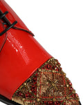 Chaussures habillées pour homme Dolce & Gabbana Derby rouges avec embellissements, élégantes et sophistiquées.