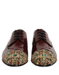 Chaussures Derby formelles Dolce & Gabbana marron avec ornements ornés, élégantes et raffinées, pour occasions spéciales.