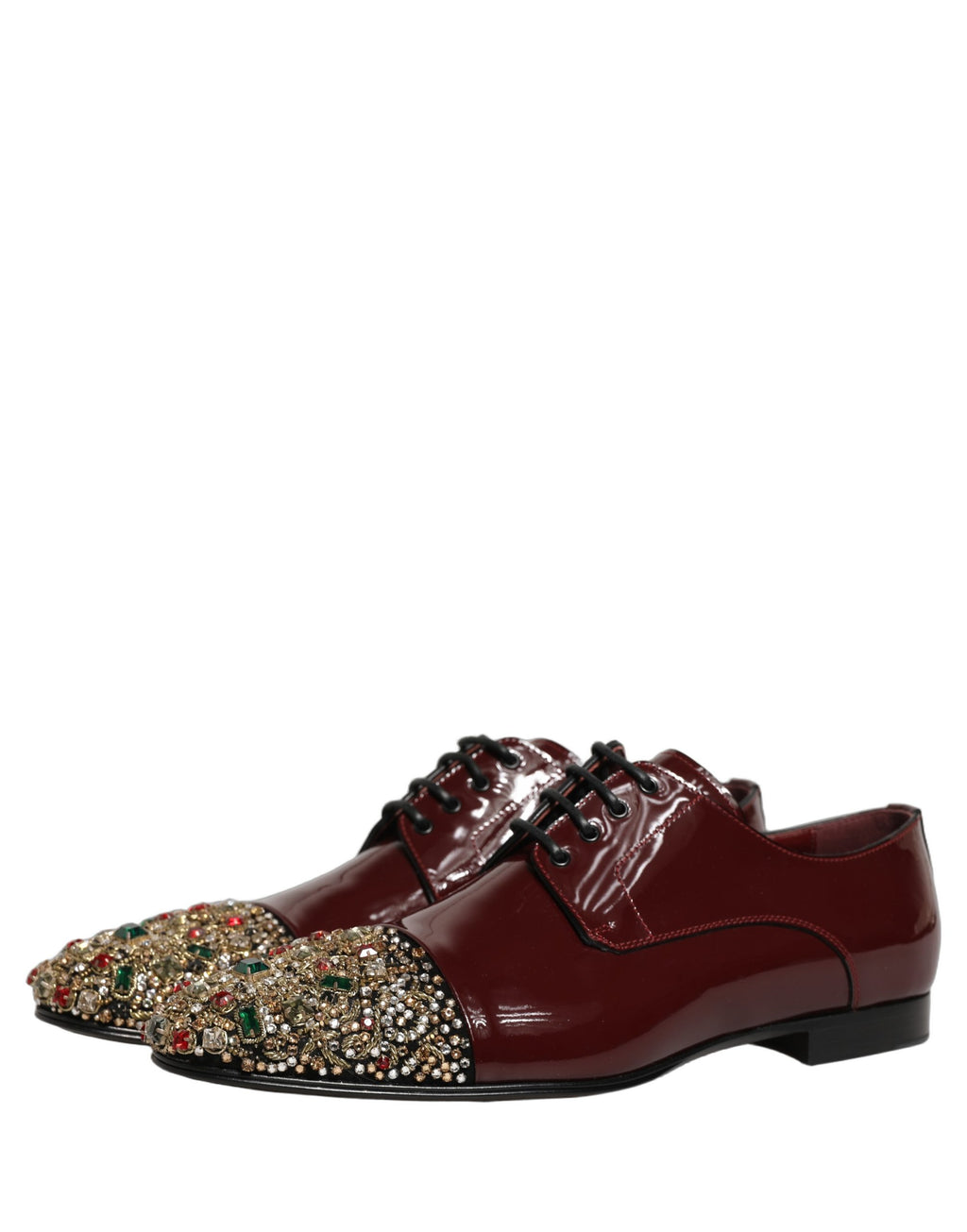 Chaussures formelles Derby Dolce & Gabbana couleur bordeaux avec embellissements, élégantes et sophistiquées pour occasions spéciales