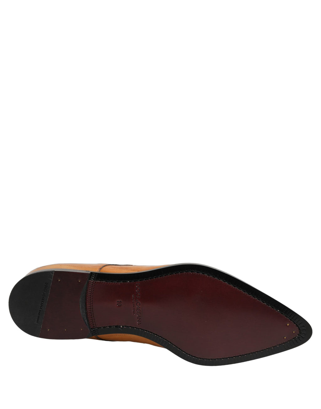 Chaussures Derby en cuir marron Dolce & Gabbana pour homme avec lacets, style élégant et classique.