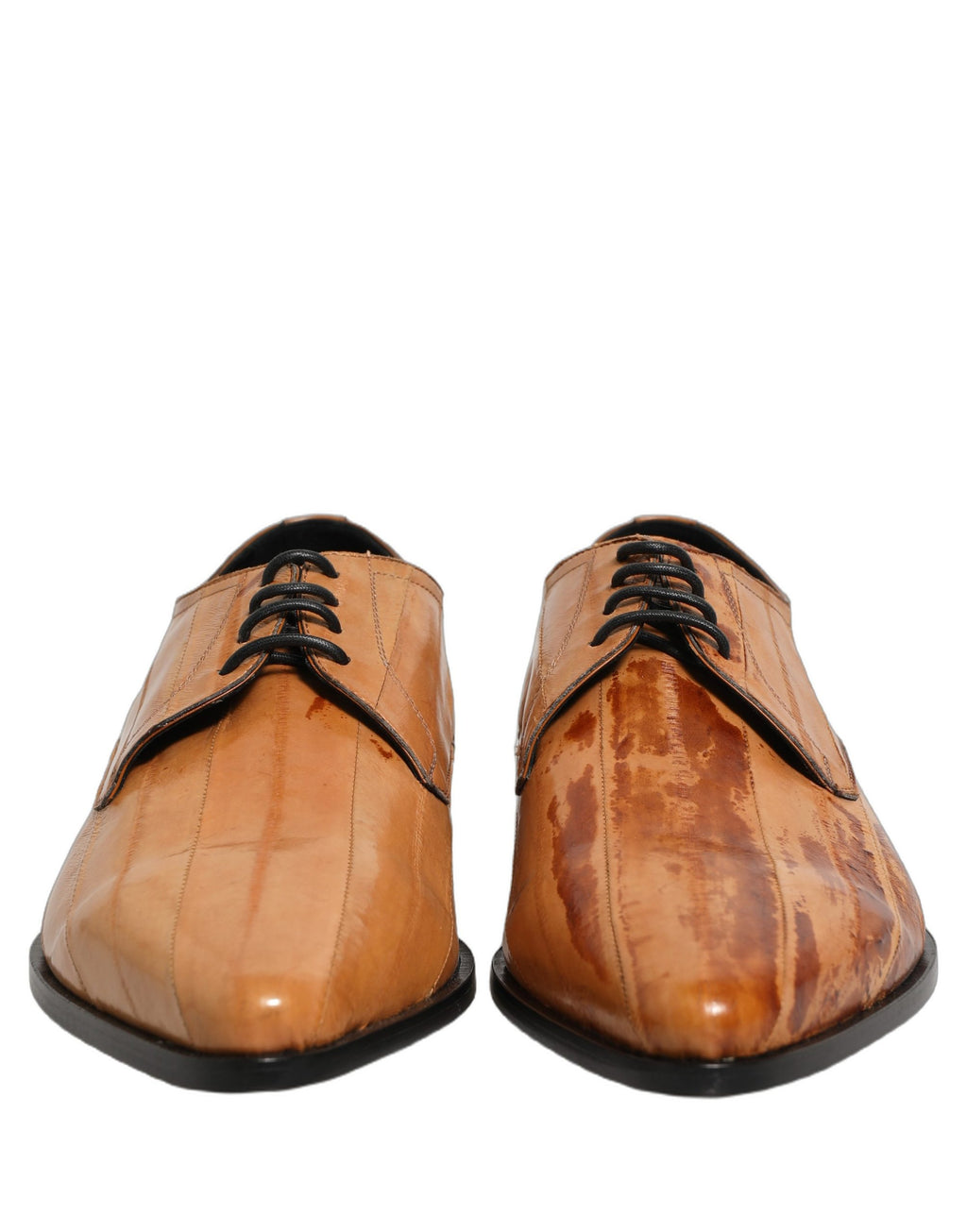 Chaussures derby en cuir marron Dolce & Gabbana pour homme avec lacets, élégantes et sophistiquées.