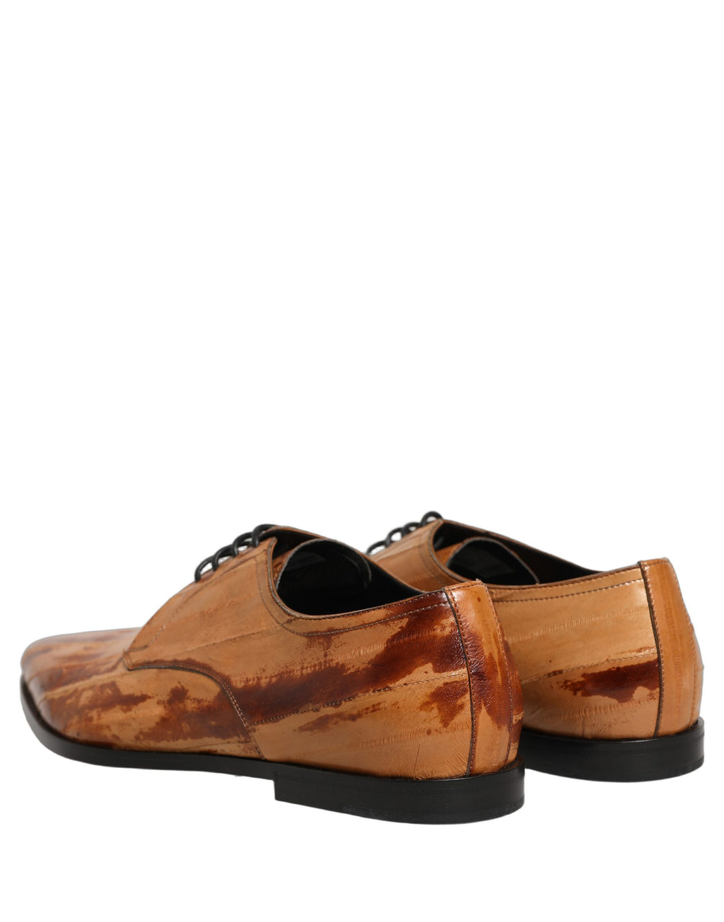 Chaussures habillées Derby en cuir marron pour homme de Dolce & Gabbana avec lacets, élégantes et sophistiquées.
