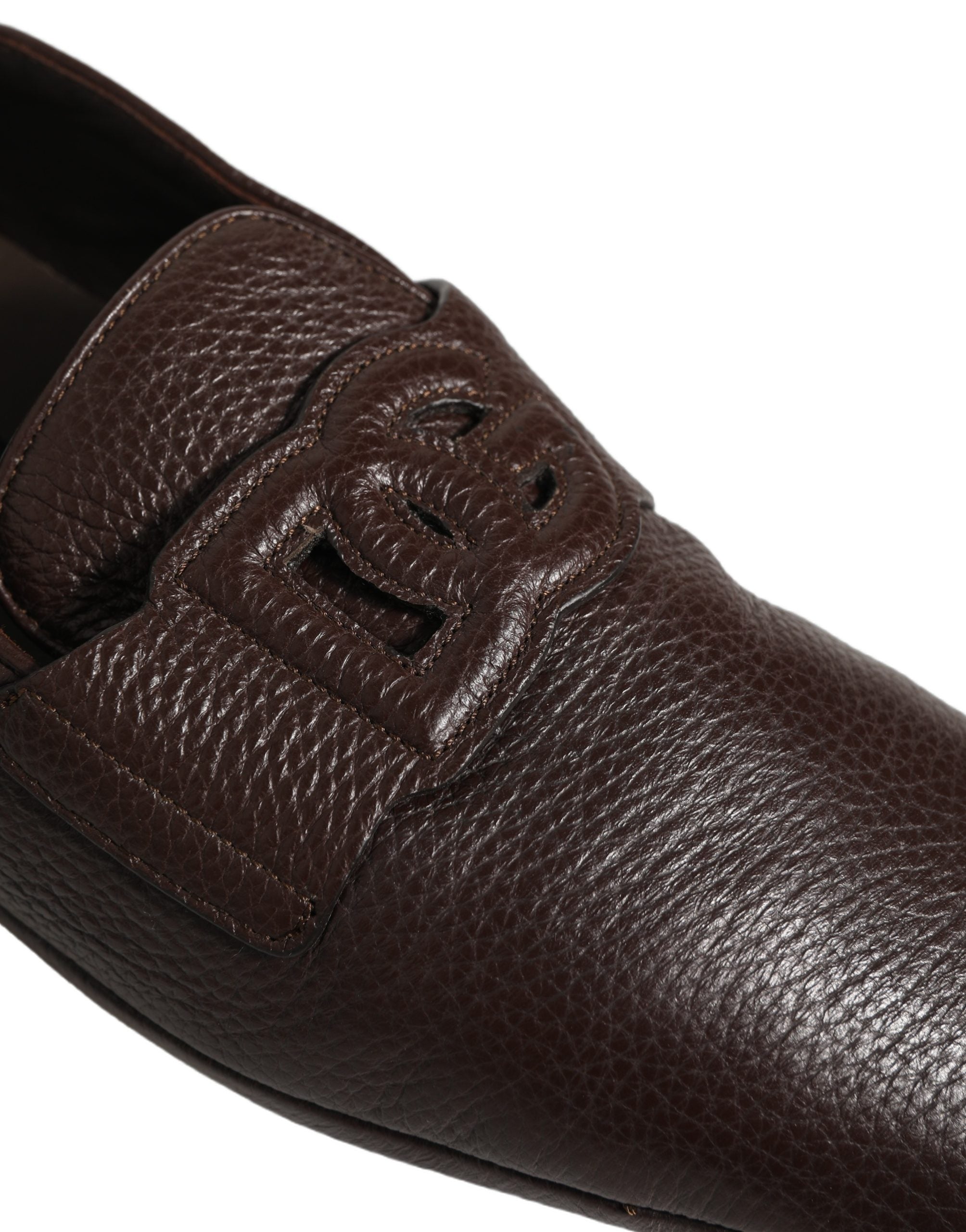 Chaussures mocassins Dolce & Gabbana en cuir de daim marron pour homme, style conducteur avec semelle en caoutchouc et design élégant.