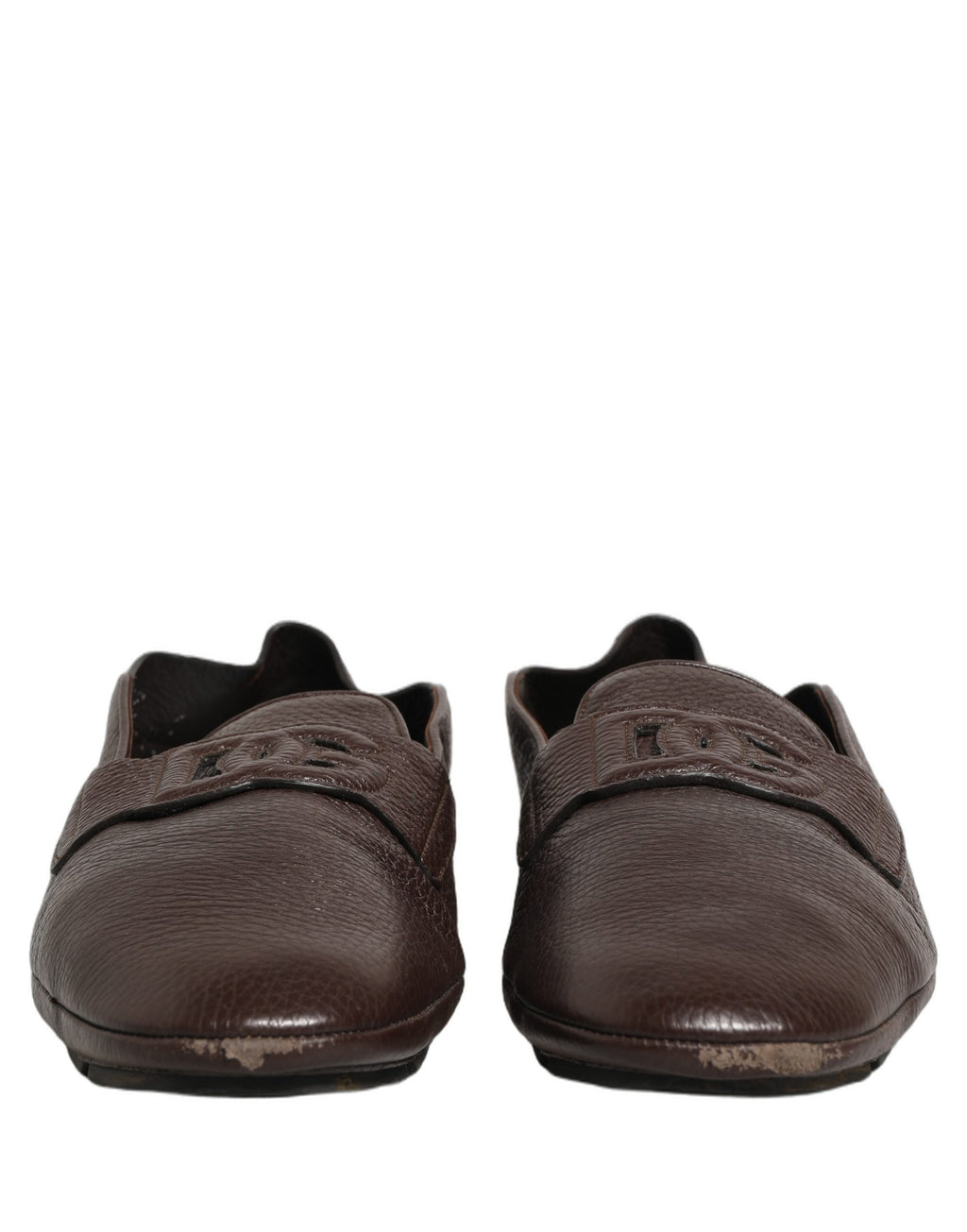Chaussures Loafers en cuir de cerf marron Dolce & Gabbana, chaussures de conduite élégantes et confortables pour hommes.